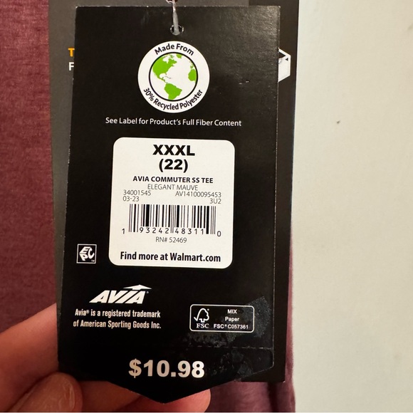 Avia Commuter SS Tees XXXL 22, Elegant Mauve, Black Soot NWT set of 2 - Picture 3 of 13